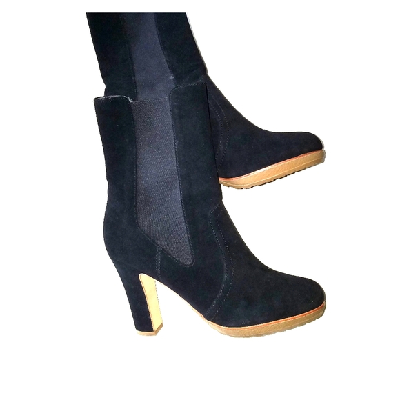 Talbots Shoes - Black Suede Ankle Boots 7.5 Talbots Collection